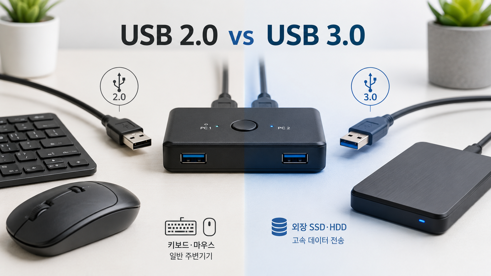 USB 2.0과 USB 3.0 선택기 차이, 속도와 전력까지 쉽게 정리